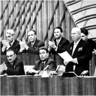 Khrushchev speaking at the Twentieth Party Congress. Source: rusarchives.ru  