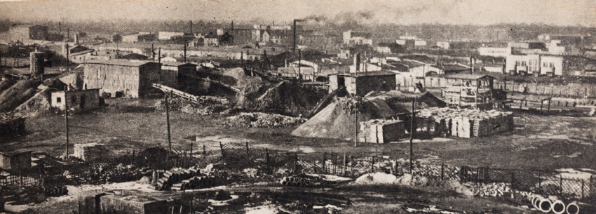 Территория бывшего гетто в 1948 году. Ведется строительство нового района. Фото: Tadeusz Rolke, Warszawski Magazyn Ilustrowany Stolica / Stacja Muranów, muranoteka.pl